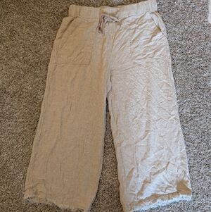 Thread & Supply Linen Blend Beige Cropped Women's Pants Size M